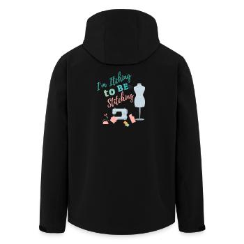 I'm itching to be stitching - Crafting Sewing - Men’s Recycled Softshell Jacket by Stanley/Stella - black - Back - AI Model Male 185 light (185cm)