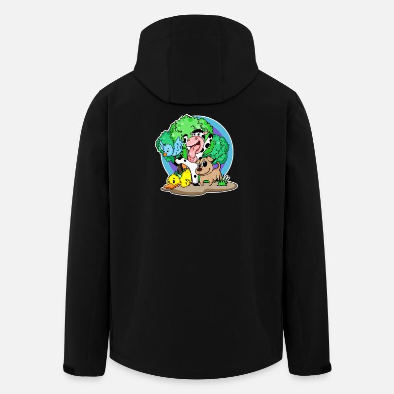 Niedliche Tiere - Recycelte Männer Softshell-Jacke von Stanley/Stella - Schwarz