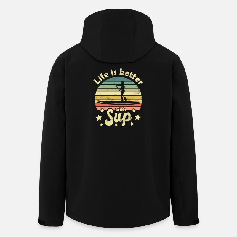 Stehpaddeln Stand Up Paddling - Recycelte Männer Softshell-Jacke von Stanley/Stella - Schwarz