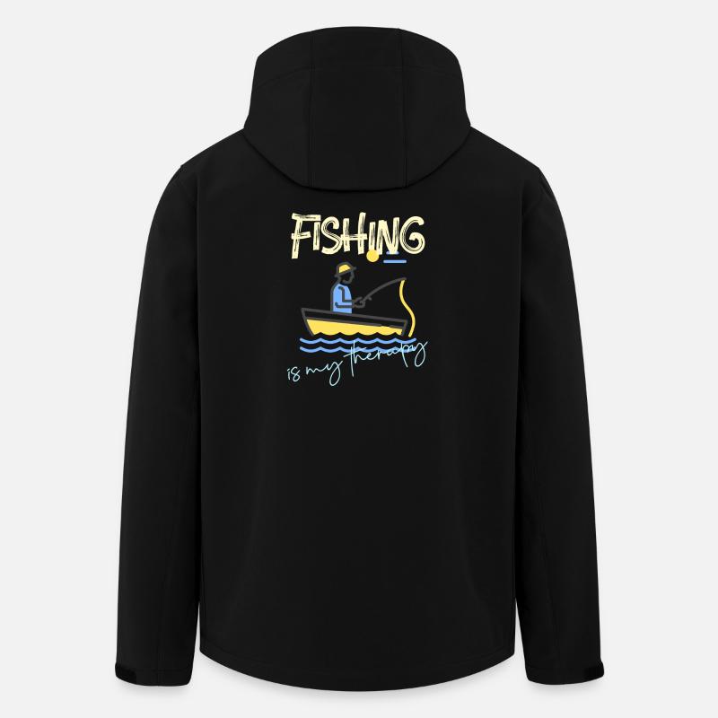 Fishing Is My Therapy - Recycelte Männer Softshell-Jacke von Stanley/Stella - Schwarz