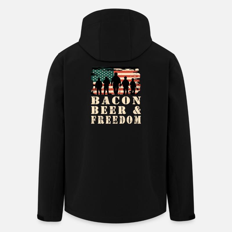 Bacon, Beer and Freedom - Men’s Recycled Softshell Jacket by Stanley/Stella - black