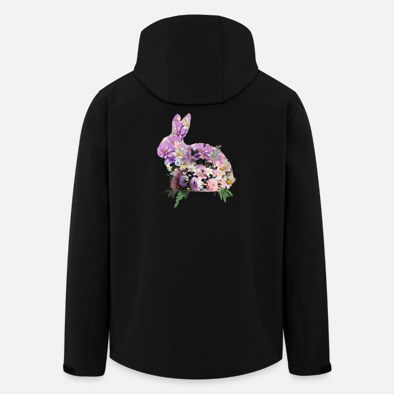 Blumen Osterhase - Recycelte Männer Softshell-Jacke von Stanley/Stella - Schwarz