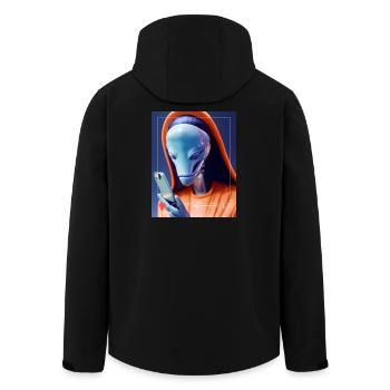 Außerirdischer Selfie Streetwear - Recycelte Männer Softshell-Jacke von Stanley/Stella - Schwarz - Hinten - AI Model Male 185 light (185cm)