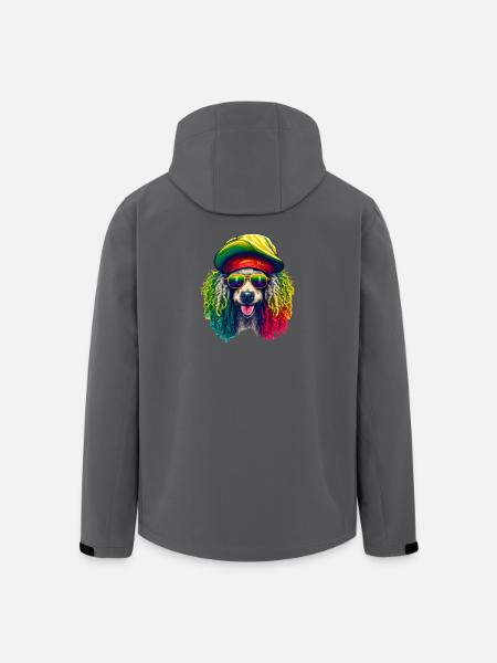 Cooler Rasta-Pudel bunt - Recycelte Männer Softshell-Jacke von Stanley/Stella - Schwarz