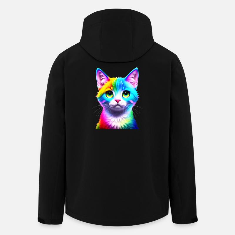 Rainbow Cat - Men’s Recycled Softshell Jacket by Stanley/Stella - black