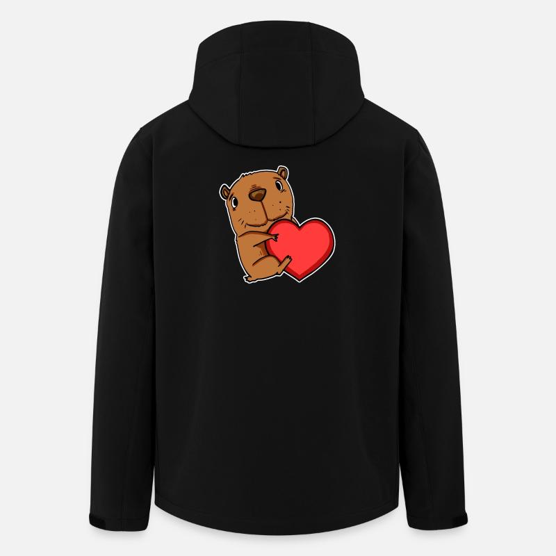 Capybara capybara heart motif - Men’s Recycled Softshell Jacket by Stanley/Stella - black