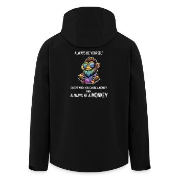 Always Be a Monkey - Men’s Recycled Softshell Jacket by Stanley/Stella - black - Back - AI Model Male 185 light (185cm)