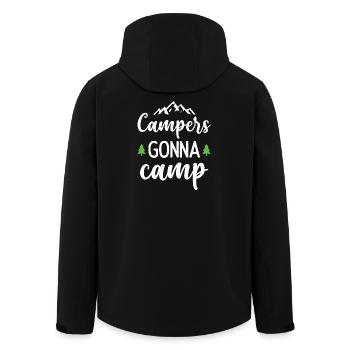 Camper auf dem Weg zum Camp - Recycelte Männer Softshell-Jacke von Stanley/Stella - Schwarz - Hinten - AI Model Male 185 light (185cm)