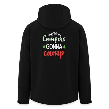 Camper auf dem Weg zum Camp - Recycelte Männer Softshell-Jacke von Stanley/Stella - Schwarz - Hinten - AI Model Male 185 light (185cm)
