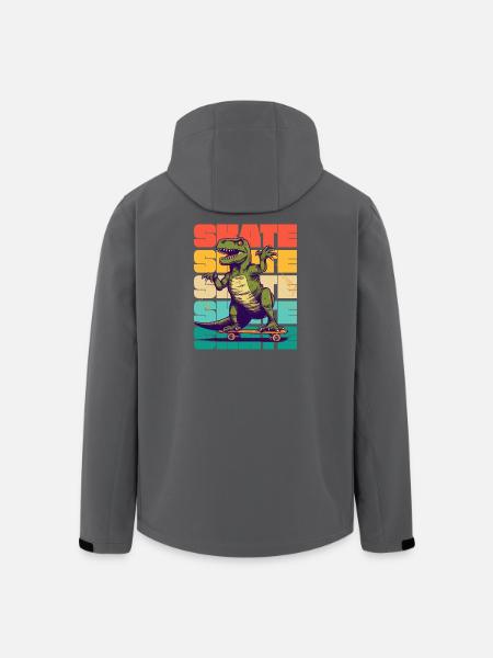 Skateboarding Cool Skateboarder T Rex Dinosaur - Men’s Recycled Softshell Jacket by Stanley/Stella - black