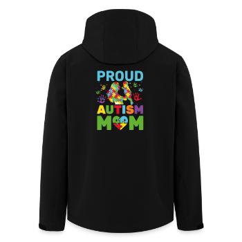 Fière maman autiste Mère sensibilisée - Veste softshell homme en polyester recyclé Stanley/Stella - noir - Dos - AI Model Male 185 light (185cm)