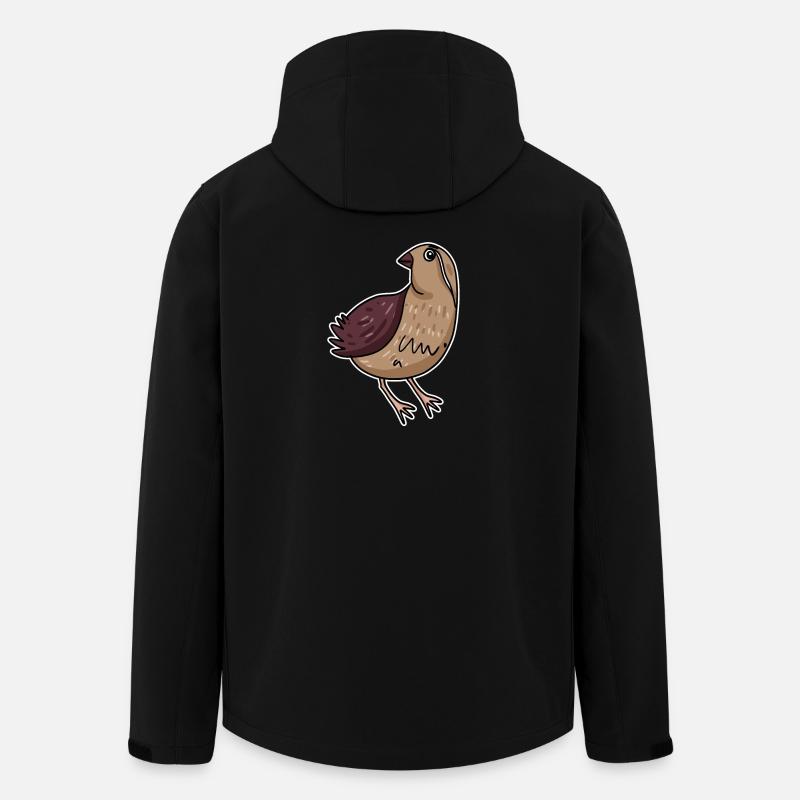 Caille Oiseau Motif Oiseaux - Veste softshell homme en polyester recyclé Stanley/Stella - noir