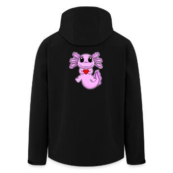 Axolotl Heart Love - Heart Motif - Veste softshell homme en polyester recyclé Stanley/Stella - noir - Dos - AI Model Male 185 light (185cm)