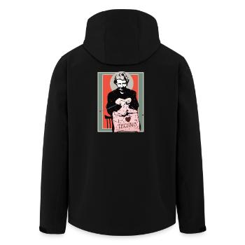 Techno Nähkunst Illustration - Recycelte Männer Softshell-Jacke von Stanley/Stella - Schwarz - Hinten - AI Model Male 185 light (185cm)