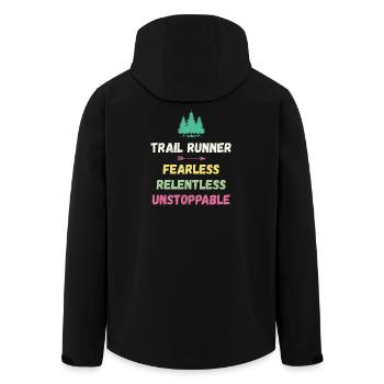 Trail Runner - Intrépide. Implacable. Imparable. - Veste softshell homme en polyester recyclé Stanley/Stella - noir - Dos - AI Model Male 185 light (185cm)