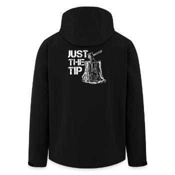 Ax Throwing Just The Tip Ax Whisperer Vintage - Men’s Recycled Softshell Jacket by Stanley/Stella - black - Back - AI Model Male 185 light (185cm)