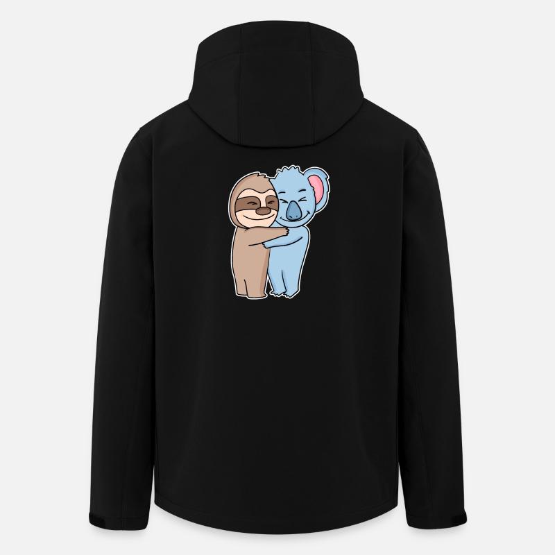 Faultier und Koala umarmen sich - Umarmung - Recycelte Männer Softshell-Jacke von Stanley/Stella - Schwarz