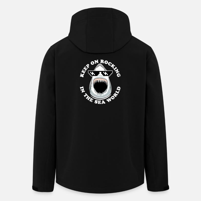 Shark with sunglasses - Men’s Recycled Softshell Jacket by Stanley/Stella - black
