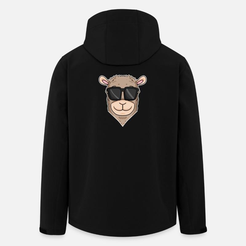 cool llama with sunglasses - Men’s Recycled Softshell Jacket by Stanley/Stella - black