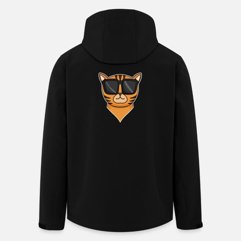 cool cat with sunglasses - Men’s Recycled Softshell Jacket by Stanley/Stella - black