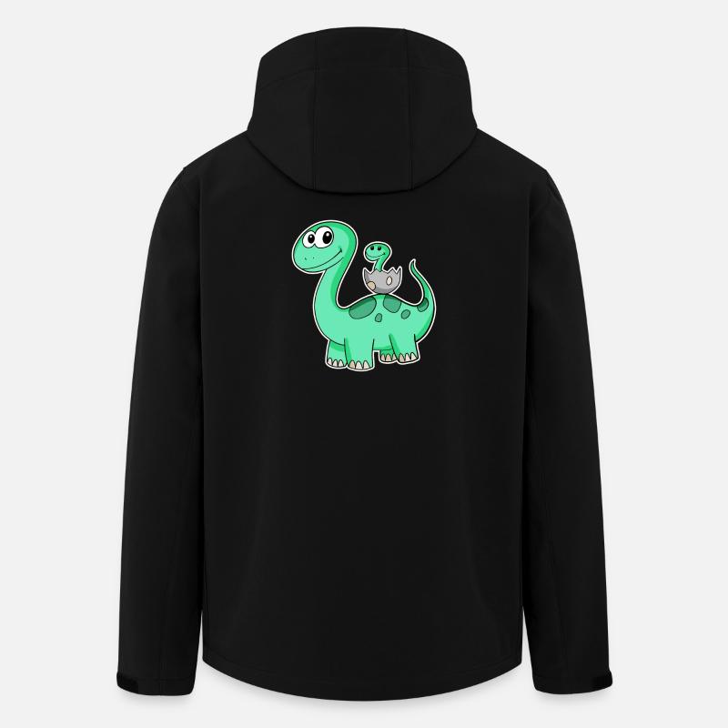 Dinosaure avec bébé dinosaure - Dino - Veste softshell homme en polyester recyclé Stanley/Stella - noir