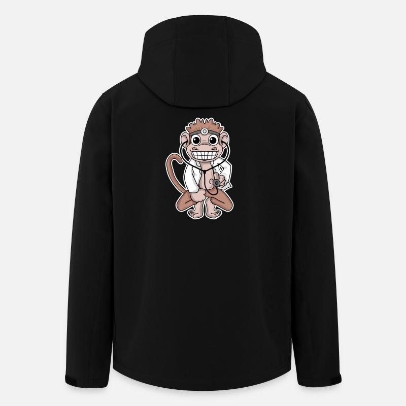 Affe Arzt Doktor Motiv - Recycelte Männer Softshell-Jacke von Stanley/Stella - Schwarz