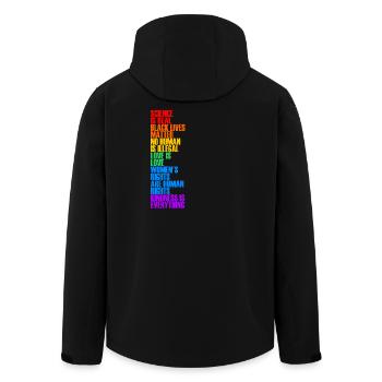 Science is real Love is Love - Recycelte Männer Softshell-Jacke von Stanley/Stella - Schwarz - Hinten - AI Model Male 185 light (185cm)
