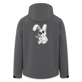 Rabbit Family - Rabbit with Baby - Men’s Recycled Softshell Jacket by Stanley/Stella - anthracite - Back - AI Model Male 185 light (185cm)