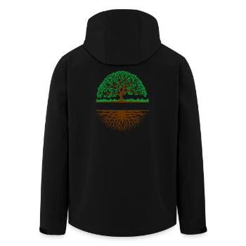 Baum mit Wurzeln Banner 3 - Recycelte Männer Softshell-Jacke von Stanley/Stella - Schwarz - Hinten - AI Model Male 185 light (185cm)
