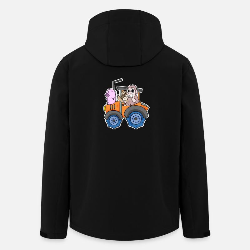 Traktor Trecker Niedliche Tiere - Recycelte Männer Softshell-Jacke von Stanley/Stella - Schwarz