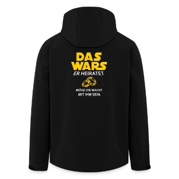 Das Wars Er Heiratet Möge die Macht...Junggesellen - Recycelte Männer Softshell-Jacke von Stanley/Stella - Schwarz - Hinten - AI Model Male 185 light (185cm)