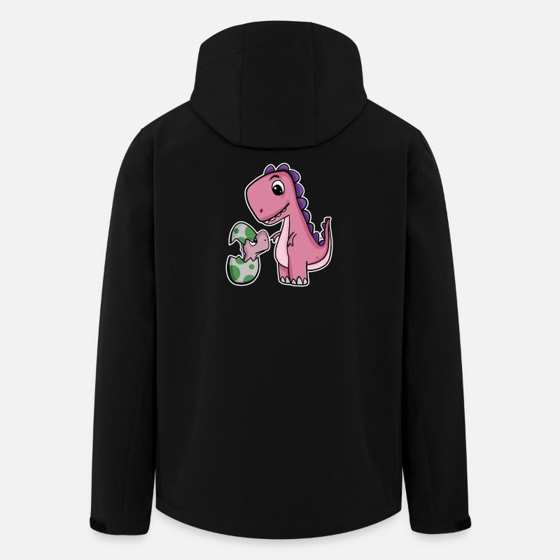 Dinosaur with Baby Dinosaur - Dino - Men’s Recycled Softshell Jacket by Stanley/Stella - black