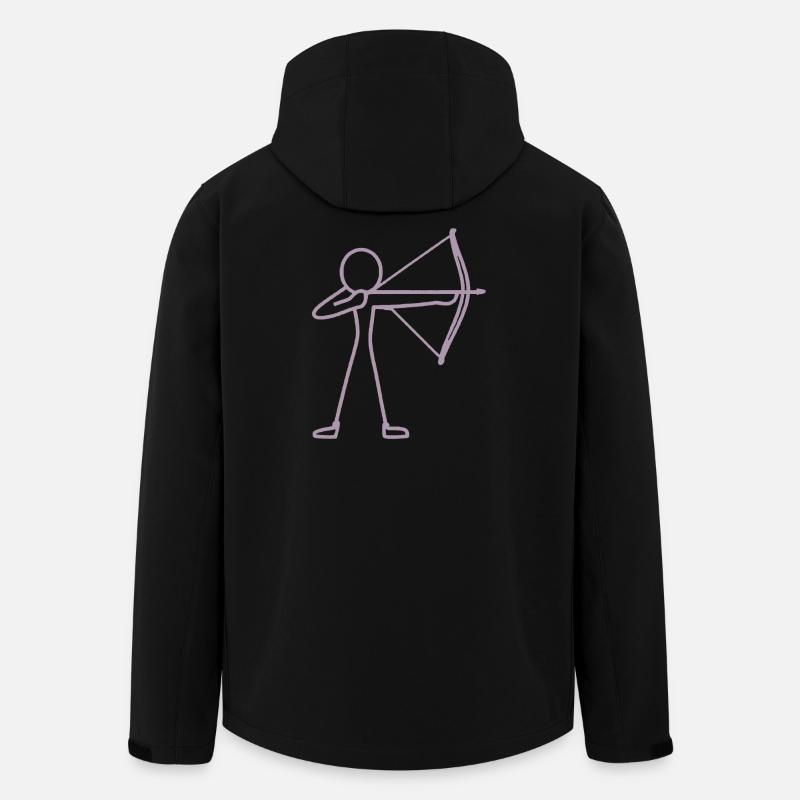 Strichmännchen Bogen Bogenschießen Bogenschütze - Recycelte Männer Softshell-Jacke von Stanley/Stella - Schwarz
