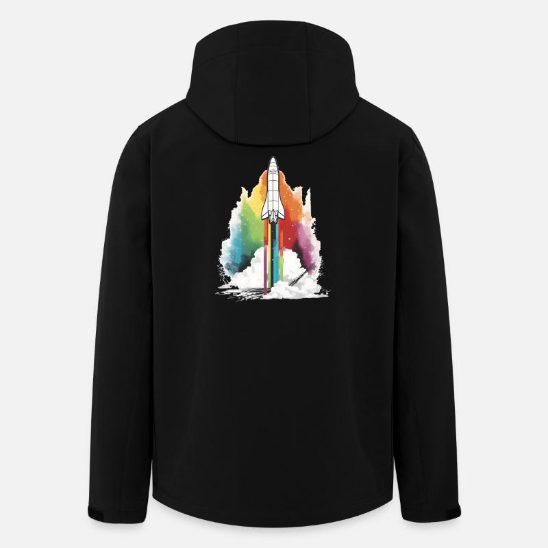 Rainbow Rocket - Men’s Recycled Softshell Jacket by Stanley/Stella - black