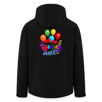 Guirlandes et ballons hip hip hurrah - Veste softshell homme en polyester recyclé Stanley/Stella - noir - Dos - AI Model Male 185 light (185cm)