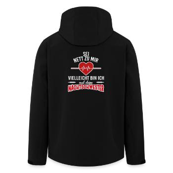 Sei nett zu mir vielleicht mal die Nachtschwester - Recycelte Männer Softshell-Jacke von Stanley/Stella - Schwarz - Hinten - AI Model Male 185 light (185cm)