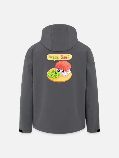 sushi, fan de sushi, wasabi - Veste softshell homme en polyester recyclé Stanley/Stella - noir