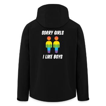 Sorry Girls I Like Boys - Men’s Recycled Softshell Jacket by Stanley/Stella - black - Back - AI Model Male 185 light (185cm)