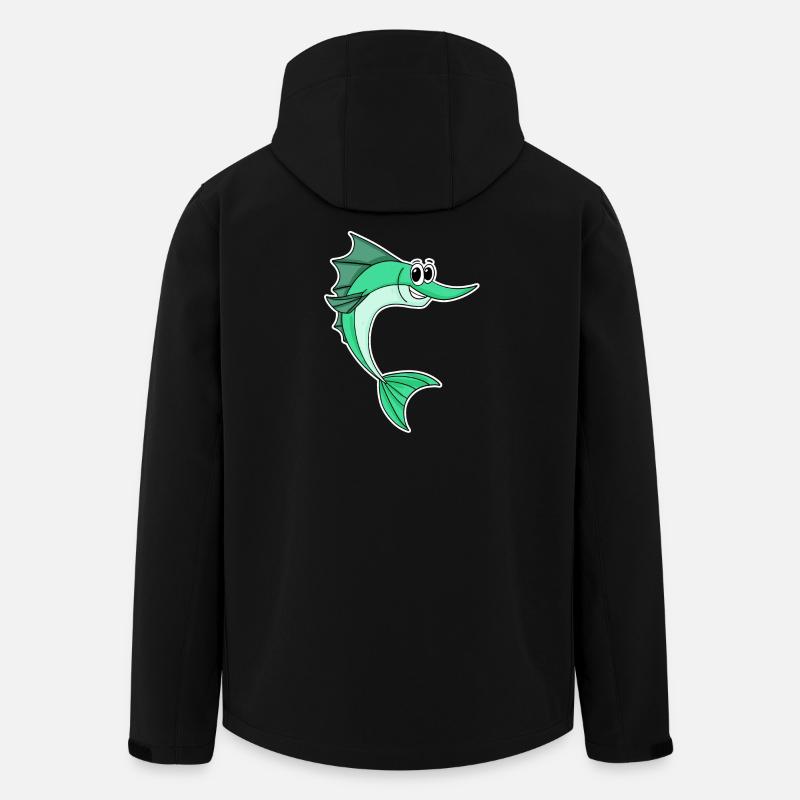 Cute swordfish - Men’s Recycled Softshell Jacket by Stanley/Stella - black