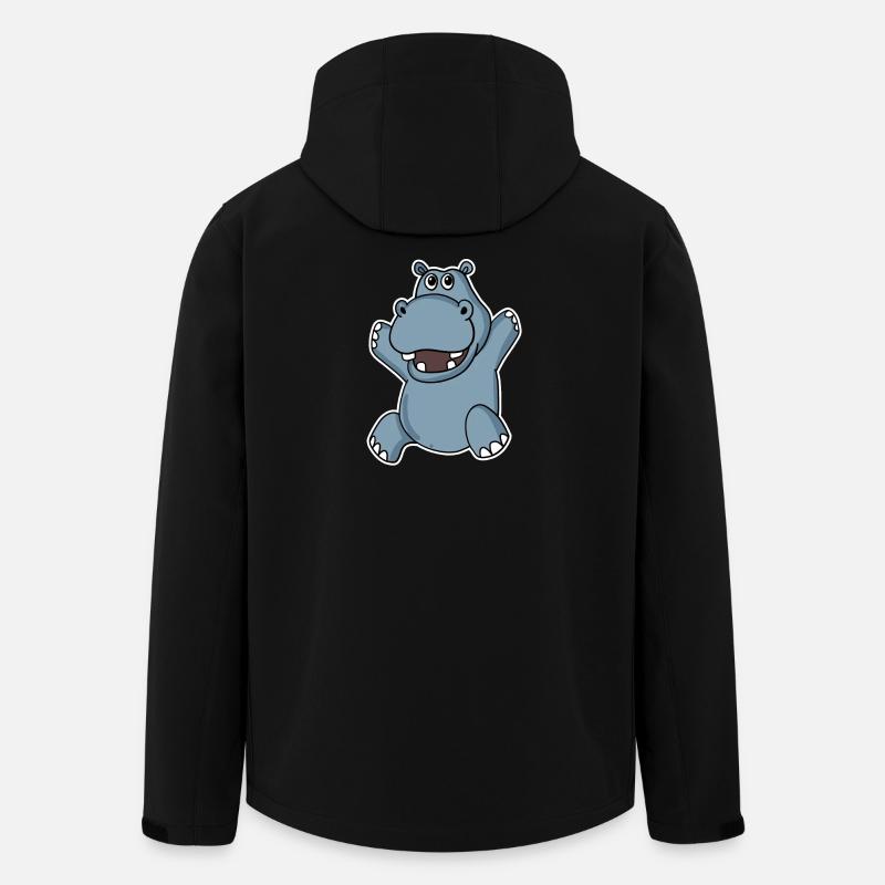 Cute hippopotamus - Men’s Recycled Softshell Jacket by Stanley/Stella - black