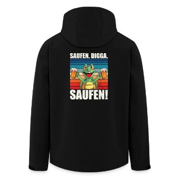 Bier Party Schildkröte Saufen Digga Spruch Motiv - Recycelte Männer Softshell-Jacke von Stanley/Stella - Schwarz - Hinten - AI Model Male 185 light (185cm)
