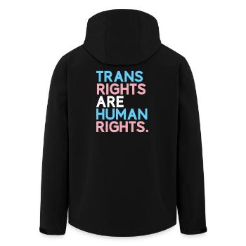 Pride Month LGBT - Trans Rights Are Human Rights - Men’s Recycled Softshell Jacket by Stanley/Stella - black - Back - AI Model Male 185 light (185cm)