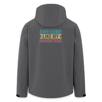 Female Parenting Pride Message - Men’s Recycled Softshell Jacket by Stanley/Stella - black - Back - AI Model Male 185 light (185cm)