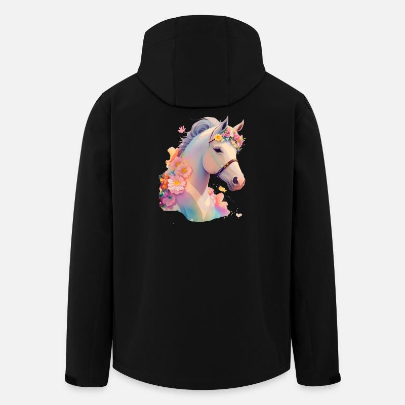 Cheval fleur - Veste softshell homme en polyester recyclé Stanley/Stella - noir