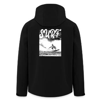 SURFEN - Recycelte Männer Softshell-Jacke von Stanley/Stella - Schwarz - Hinten - AI Model Male 185 light (185cm)