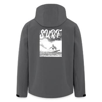 SURFEN - Recycelte Männer Softshell-Jacke von Stanley/Stella - Anthrazit - Hinten - AI Model Male 185 light (185cm)