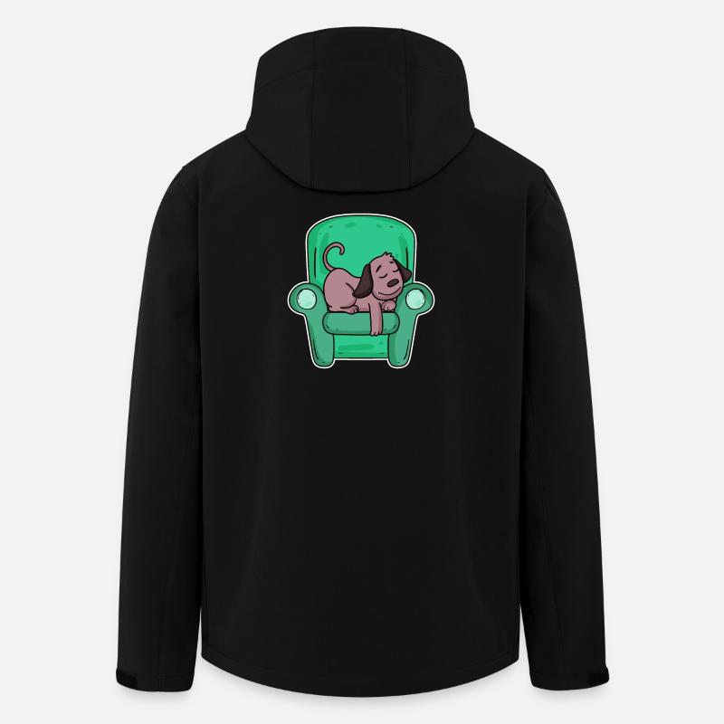 Chien endormi - Veste softshell homme en polyester recyclé Stanley/Stella - noir