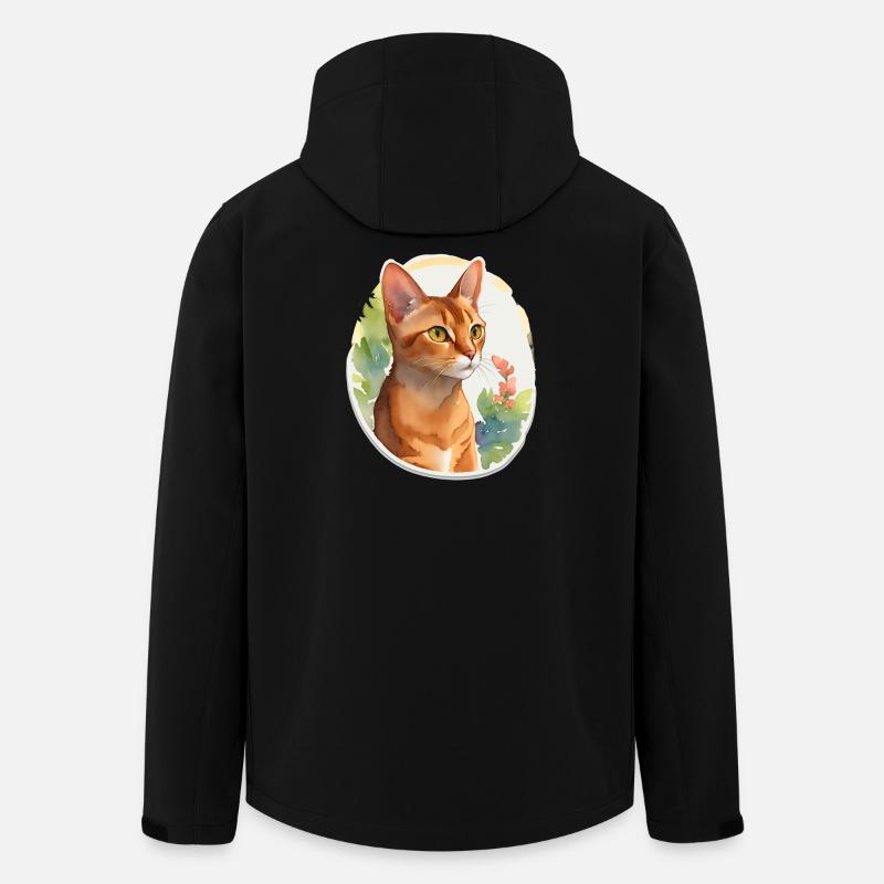 Chat abyssin - Veste softshell homme en polyester recyclé Stanley/Stella - noir