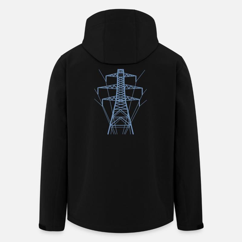 Weiße Strommast-Silhouette - Recycelte Männer Softshell-Jacke von Stanley/Stella - Schwarz