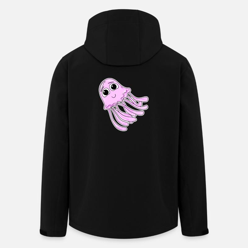 Méduse motif rose - Veste softshell homme en polyester recyclé Stanley/Stella - noir